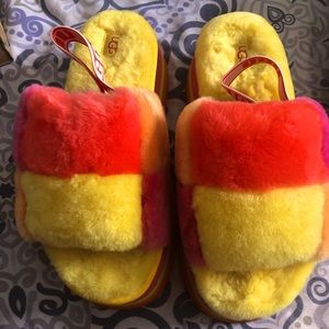 UGG yellow & red platform sandals